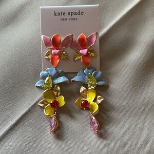 kate spade multicolor enamel floral dangle statement earrings. Gorgeous 😍
